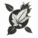 minimalist mint leaf tattoo design idea