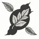 minimalist mint leaf tattoo design idea