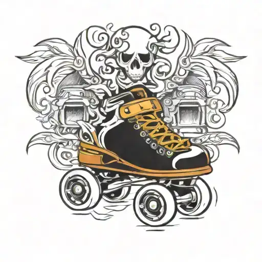 Ghost energy bauers quad rollerskates tattoo design tattoo design idea