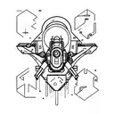 Raygun sci-fi tattoo design idea