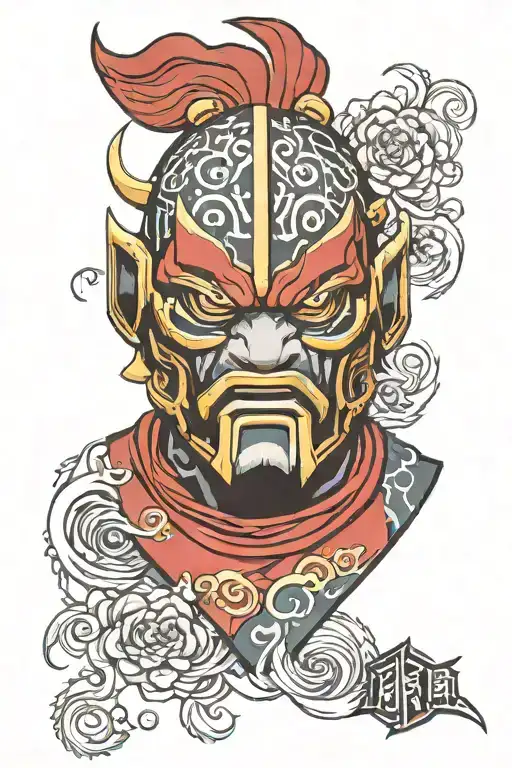juggernaut mask dota 2 tattoo design idea