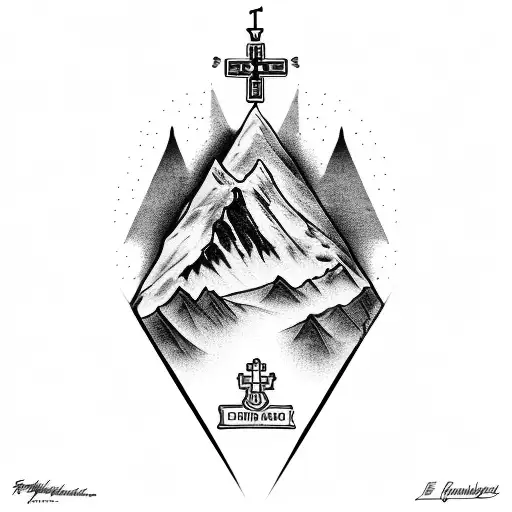 design for a forearm of a road cyclist climbing the swiss alps with the cardinal points tattoo design idea