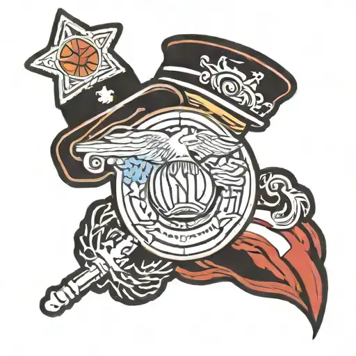 representing a marine corps infantry officer tattoo design idea