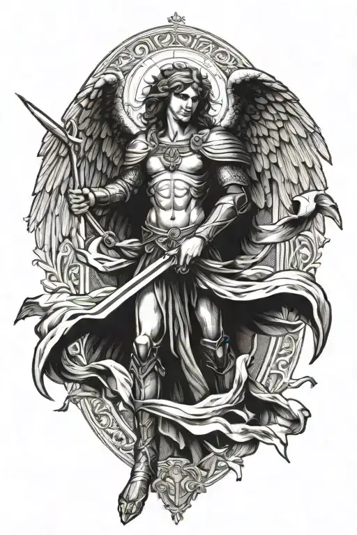 archangel Michael tattoo design idea