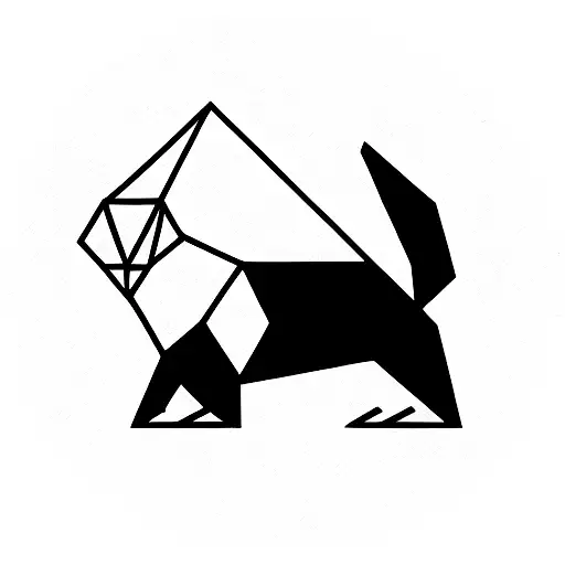 geometric icon otter tattoo design idea