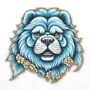blue chow chow eyepatch  tattoo design idea