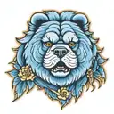 blue chow chow eyepatch  tattoo design idea