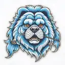 blue chow chow eyepatch  tattoo design idea