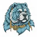 blue chow chow eyepatch  tattoo design idea
