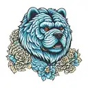 blue chow chow eyepatch  tattoo design idea