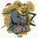 samurai chow chow tattoo design idea