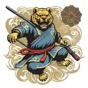 samurai chow chow tattoo design idea