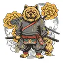 samurai chow chow tattoo design idea