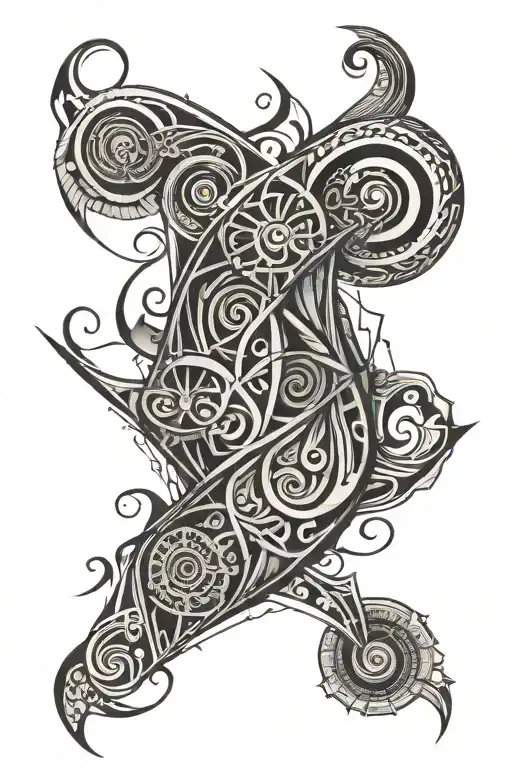 scroll tribal design tattoo design idea