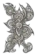 scroll tribal design tattoo design idea