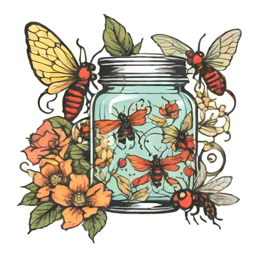 jar of flies tattoo design idea
