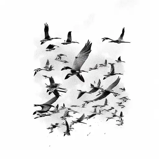 flock of birds  tattoo design idea