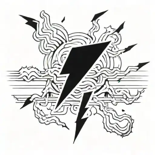 ANXIETY and lightning bolt tattoo design idea