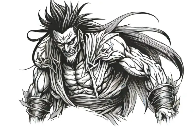 Zaraki Kenpachi tattoo design idea