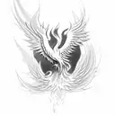 A phoenix rising from flames, symbolizing the ability to overcome injury and rise stronger than before tattoo design idea