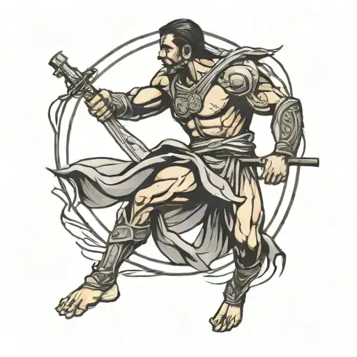 man in the arena tattoo design idea
