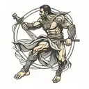 man in the arena tattoo design idea
