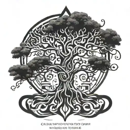 yggdrasil and tree of Gondor tattoo design idea