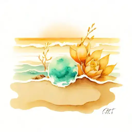 You don't form in the wet sand tattoo design idea