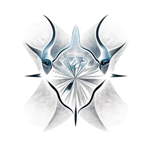 a manta inside the wind rose tattoo design idea
