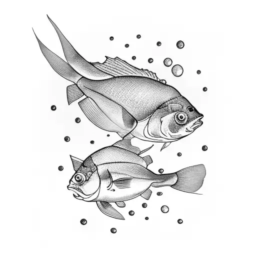 fish and my two children  tattoo design idea