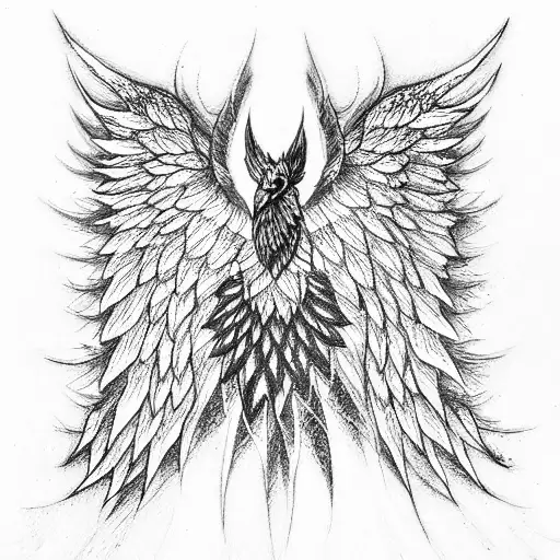 Wings of the Phoenix tattoo design idea