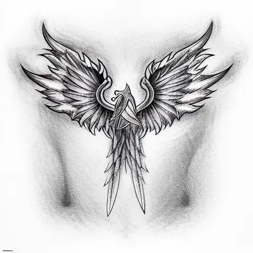 Wings of the Phoenix tattoo design idea