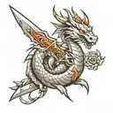 Dragon and Dagger tattoo design idea