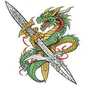 Dragon and Dagger tattoo design idea
