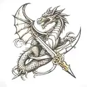 Dragon and Dagger tattoo design idea