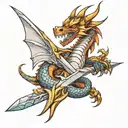 Dragon and Dagger tattoo design idea