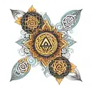 chakra symbols with AAI tattoo design idea