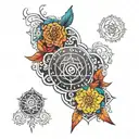 chakra symbols with AAI tattoo design idea