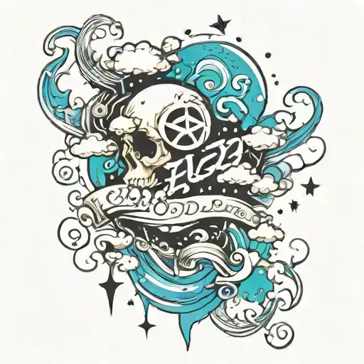 Generate my a cool forearm tattoo with stars, clouds, music symbols and the writing “to dare is to do” tattoo design idea