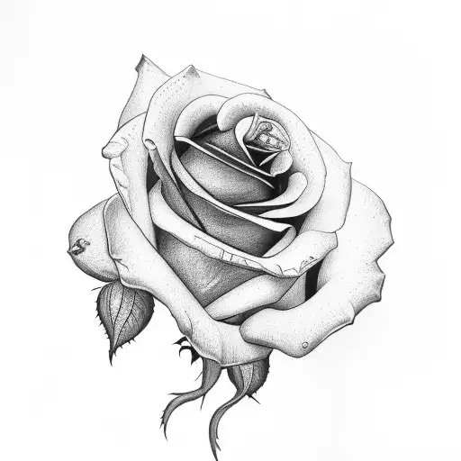 drake with rose tattoo design idea