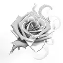 drake with rose tattoo design idea