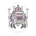 robot, super power, futuristic, slave human tattoo design idea