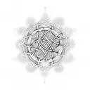 A Celtic symbol of unity and love surrounded by tribal patterns tattoo design idea