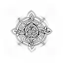 A Celtic symbol of unity and love surrounded by tribal patterns tattoo design idea