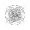 A Celtic symbol of unity and love surrounded by tribal patterns tattoo design idea