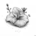 violets and primrose tattoo design idea