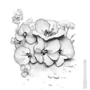 violets and primrose tattoo design idea
