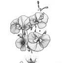 violets and primrose tattoo design idea