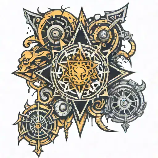 cyber sigil tattoo design idea