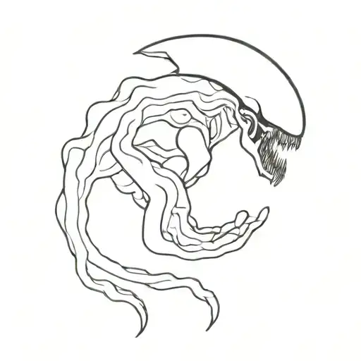 alien xenomorphic monster  tattoo design idea